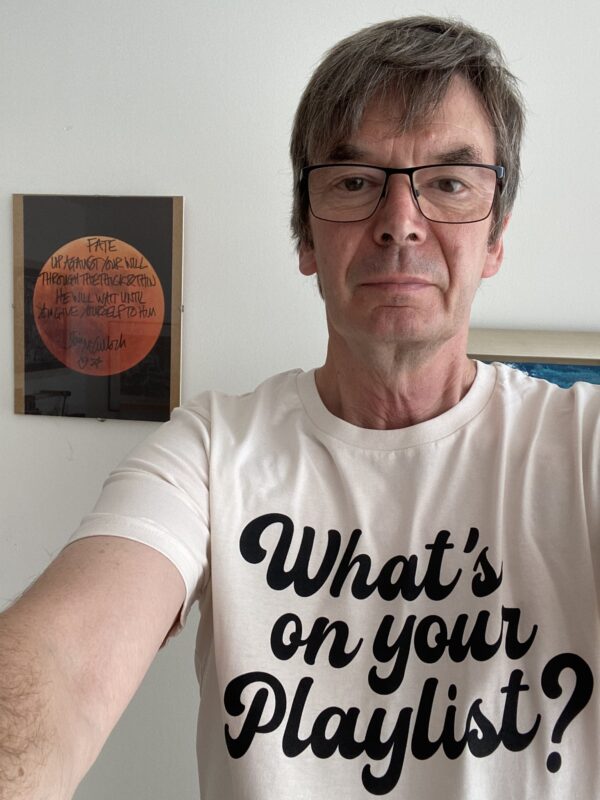 ‘What’s on your playlist?’ T-shirt - Image 7