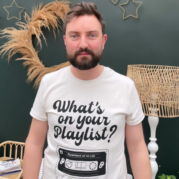 ‘What’s on your playlist?’ T-shirt - Image 9